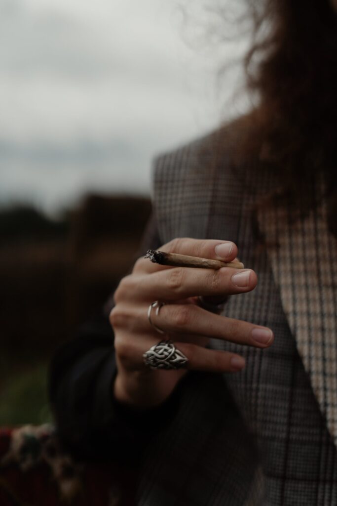 Person Wearing Silver Diamond Ring